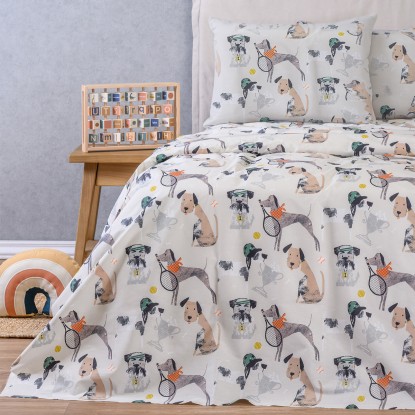 ΣΕΤ ΣΕΝΤΟΝΙΑ ΜΟΝΑ (Λ) DOGGY KIDS LINE (100X200+32)